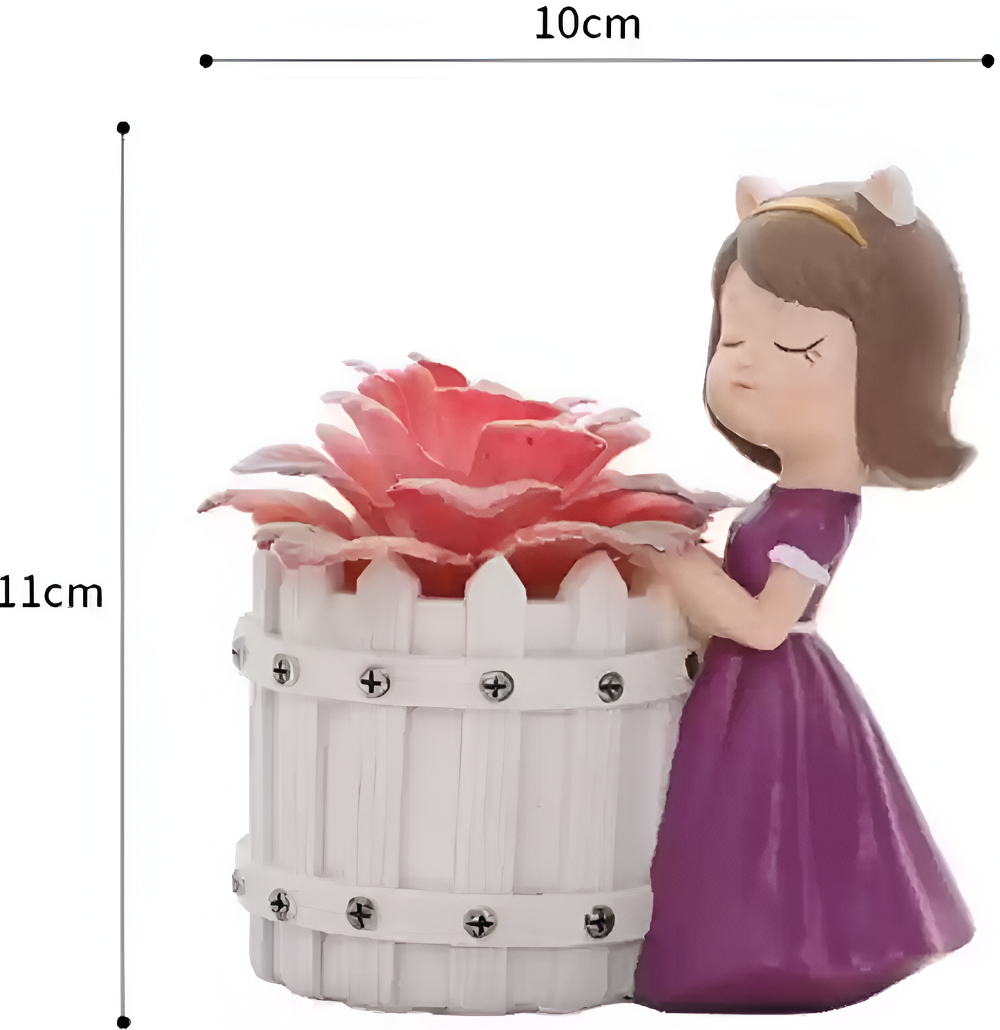 Basket Girl Resin Succulent Planter