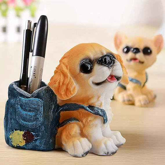 Cute Sitting Dog Succulent Resin Pot / Pen Stand