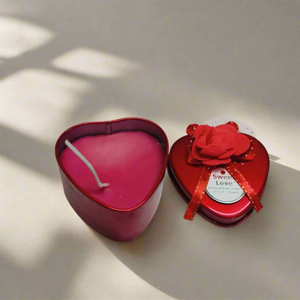 Red Heart-Shaped Scented Candle by Cozy Garden – Perfect Valentine's Gift