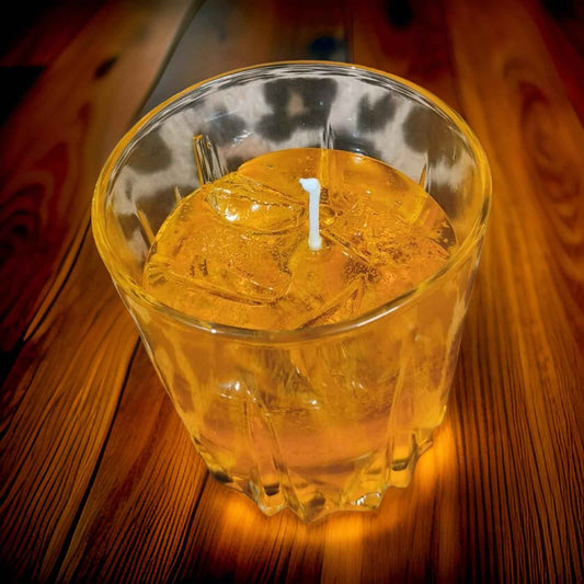 Whiskey on the rocks candle