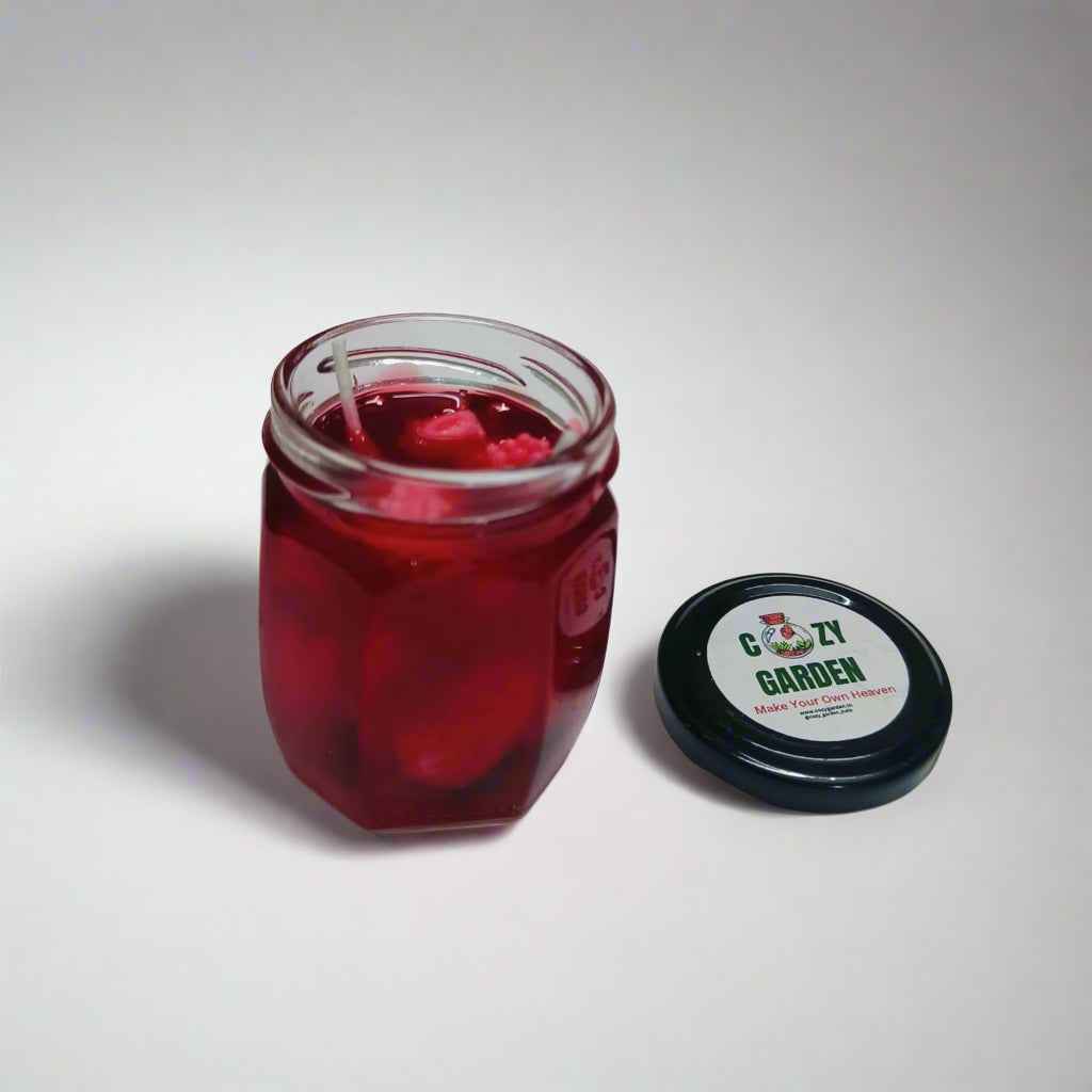 Strawberry Jar Candle by Cozy Garden – Sweet Scented Gift for Valentine's Day