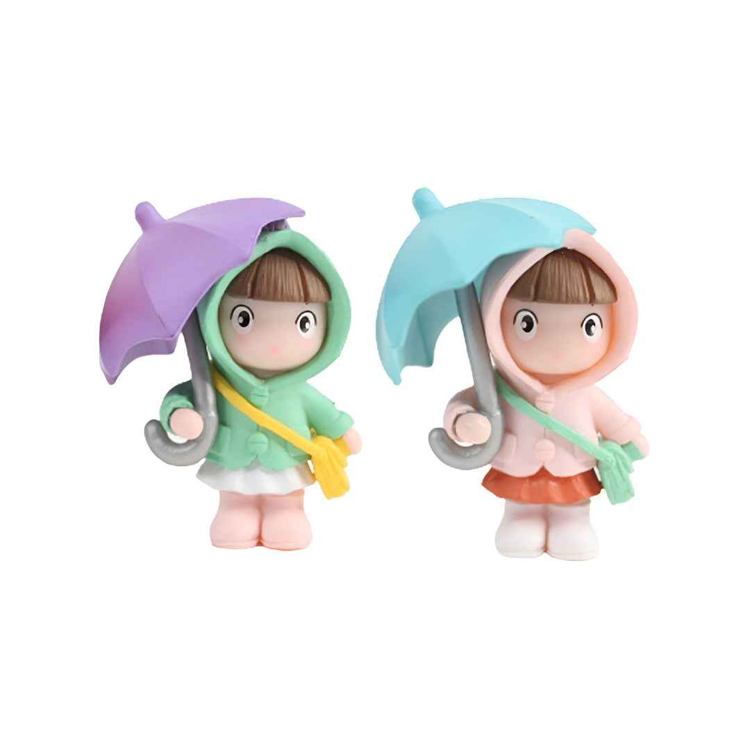 Miniature Cute Couple Holding Umbrella - a cute gift and decor