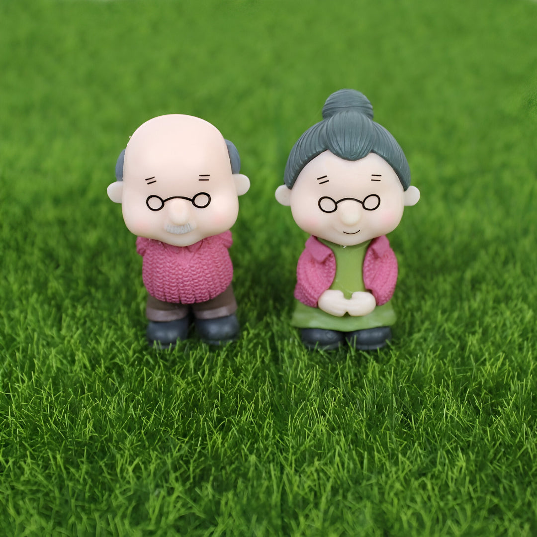 Imported Old Couple Miniature Figurine - a cute Gift for Grandparents - COZY GARDEN