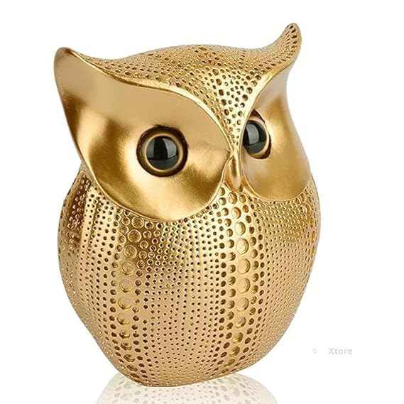 Modern Classy Lucky Owl Resin Statue for Food Luck Art Figure Showpiece | Home Decor Showpiece Good Luck and Prosperity
