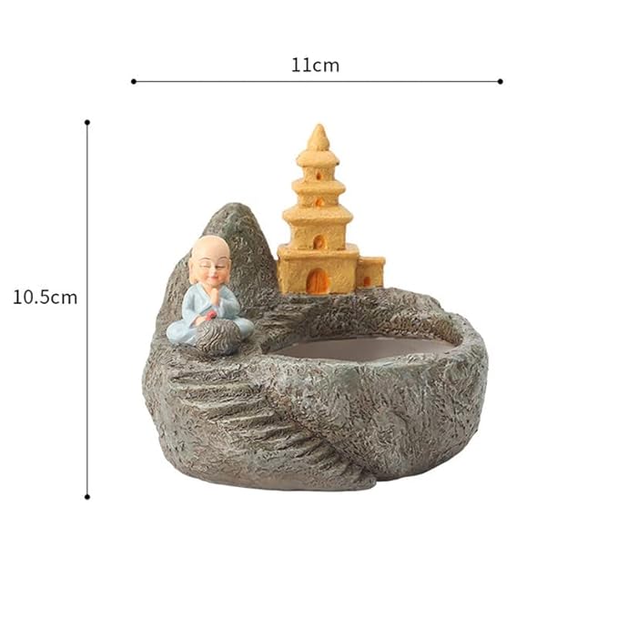 Monk with Temple Resin Succulent Pot - COZY GARDEN
