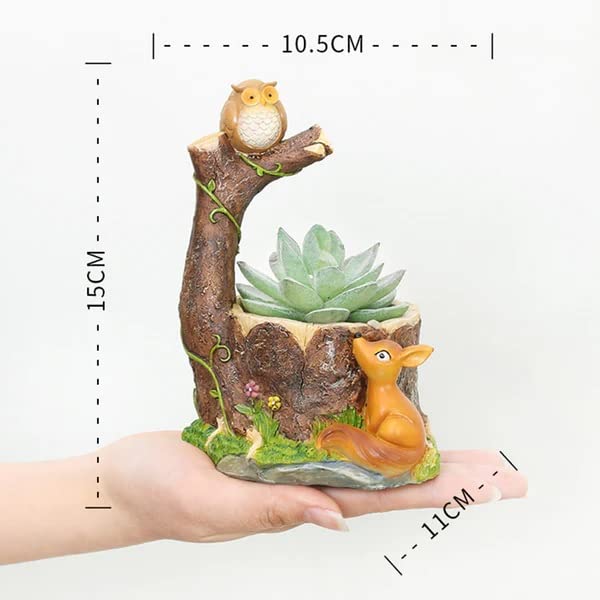 Owl and Squirrel Shape Poly Resin Cute Planter Pot - COZY GARDEN