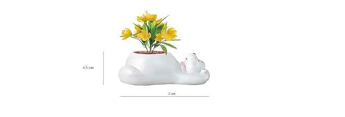 Sleeping Polar Bear Resin Pot