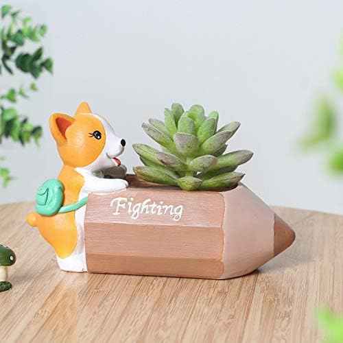 Cute Dog Pencil Succulent Resin Pot