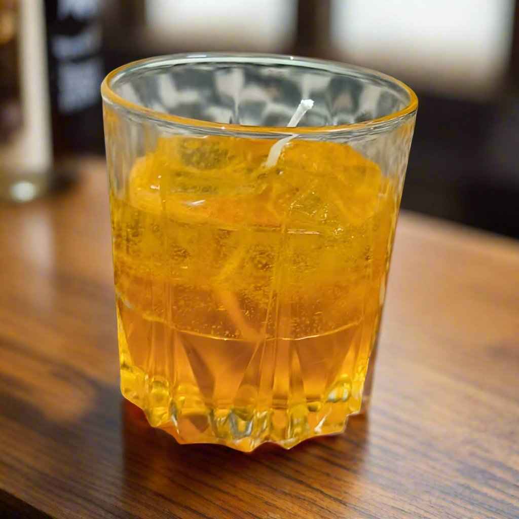 Whiskey on the rocks candle