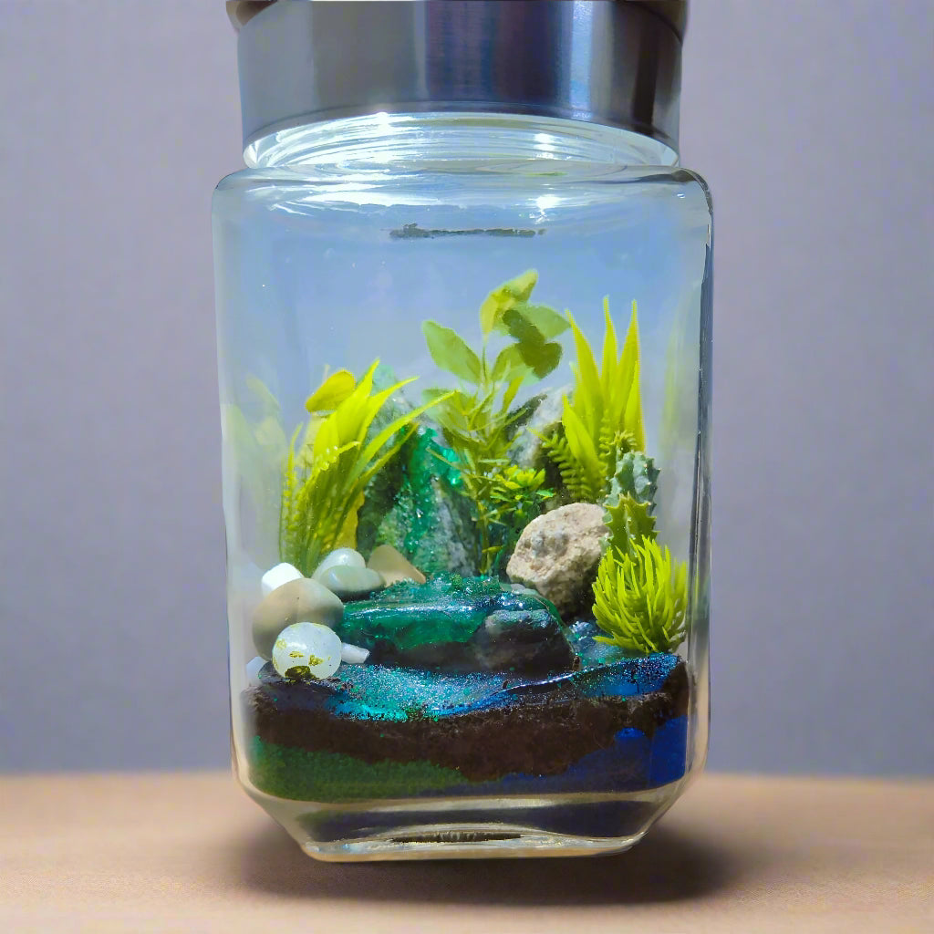 Mini Oasis Terrarium DIY Kit with Moss and Live plants included (8 inch Jar) - COZY GARDEN