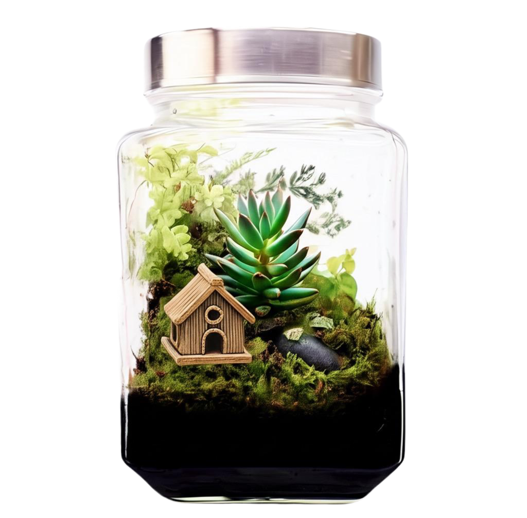 DIY Mini Oasis Terrarium with Colorful Sand and live plants included (8 Inch Jar) - COZY GARDEN