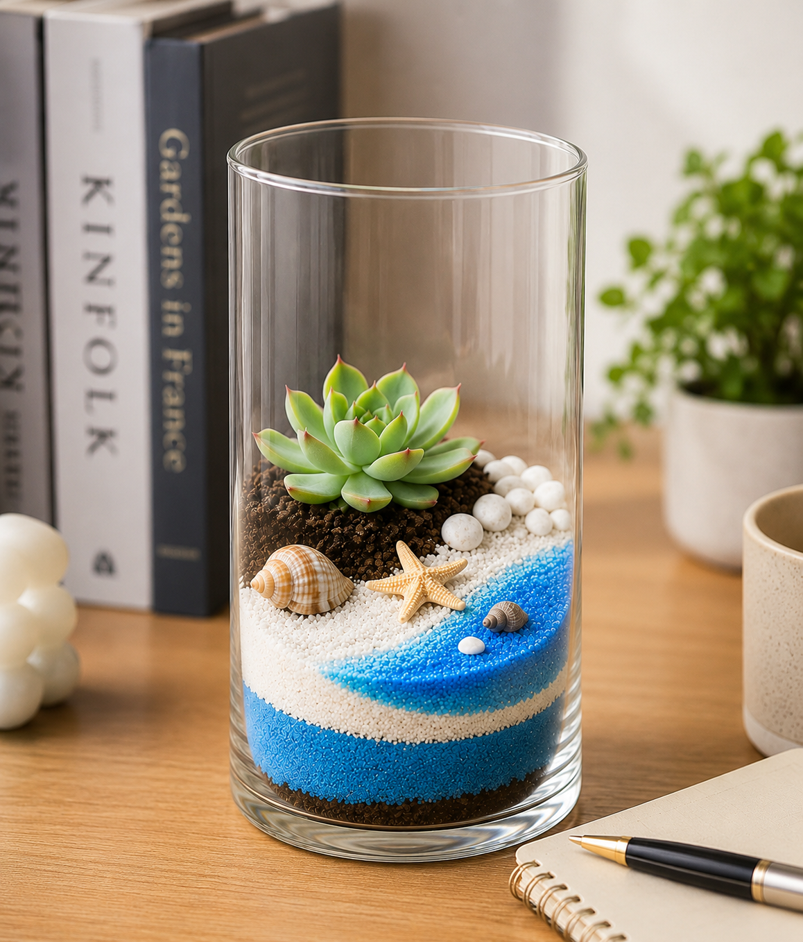 Ocean Oasis DIY Terrarium Kit – Create Your Own Beach Paradise (XL, 9 Inches)