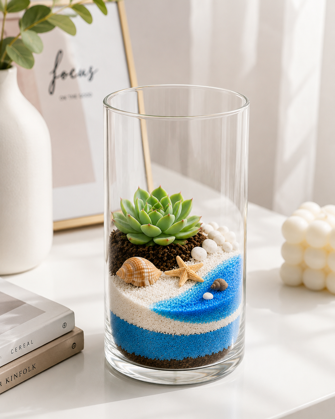 Ocean Oasis DIY Terrarium Kit – Create Your Own Beach Paradise (XL, 9 Inches)