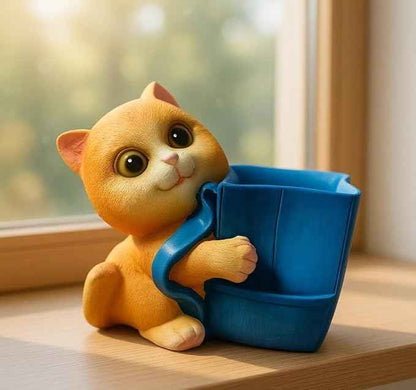 Cat Resin Planter – Succulent Pot