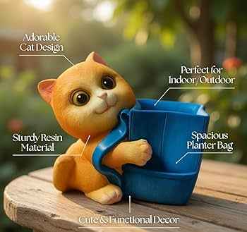 Cat Resin Planter – Succulent Pot