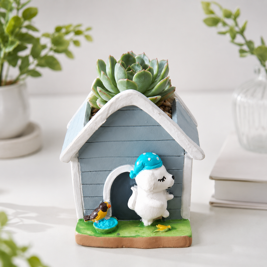 Dog House Resin Planter – Succulent Pot - COZY GARDEN