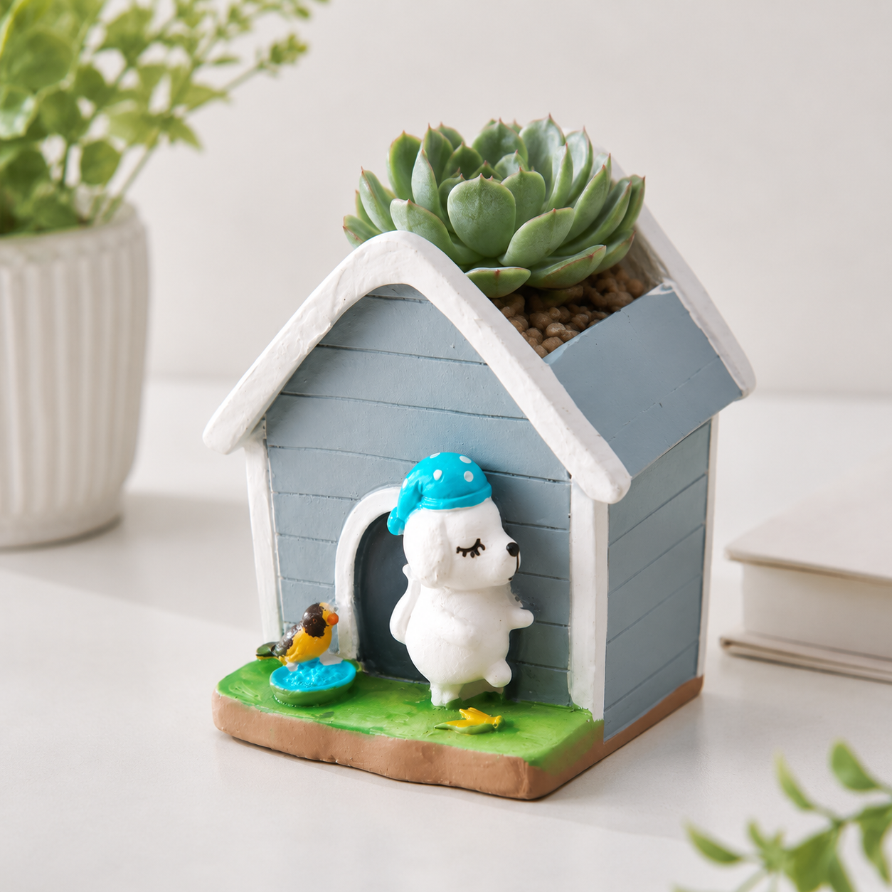 Dog House Resin Planter – Succulent Pot