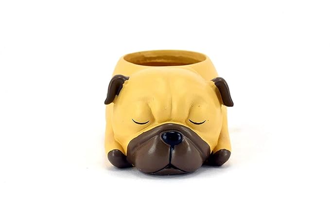 Yellow Bull Dog Cute Resin Pot - COZY GARDEN