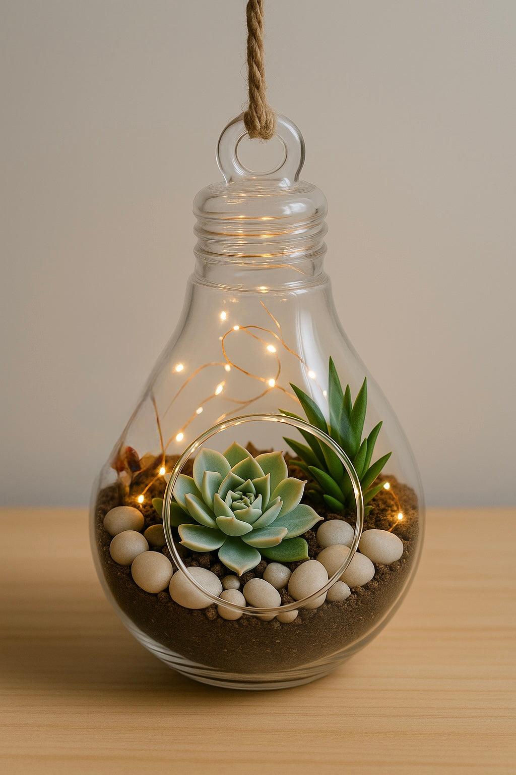 Stylish DIY Terrarium Kit - Bulb Shaped (8 inch) - COZY GARDEN