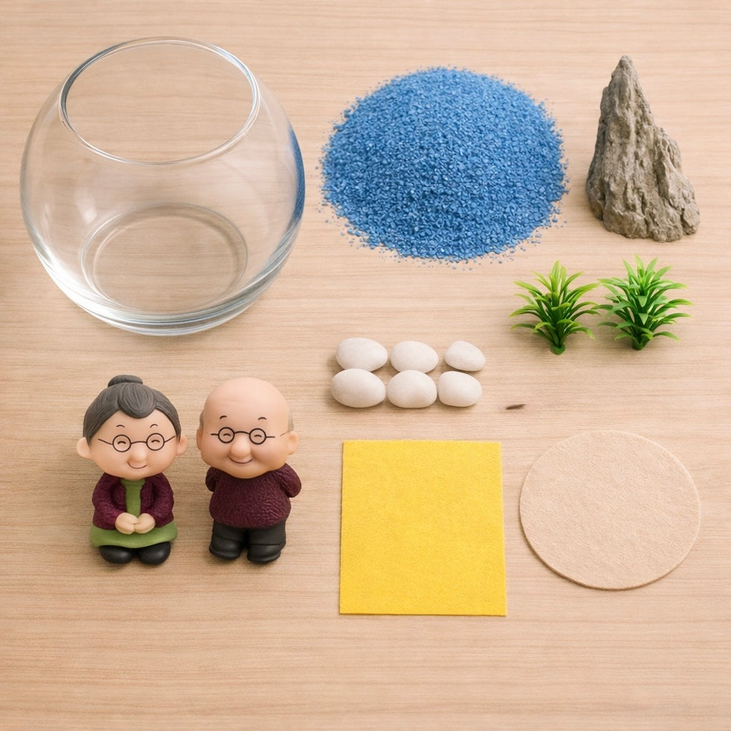 Cute DIY Old Couple Miniature Garden – Table Top Decor - COZY GARDEN