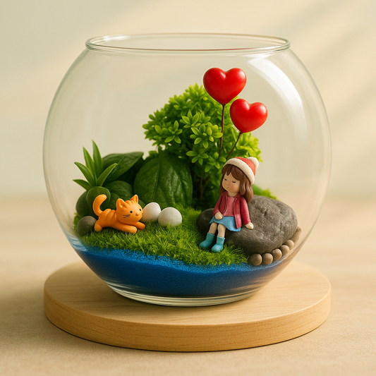 Girl by the Lake Miniature Garden DIY Kit | 8-inch bowl | Cozy Garden - COZY GARDEN