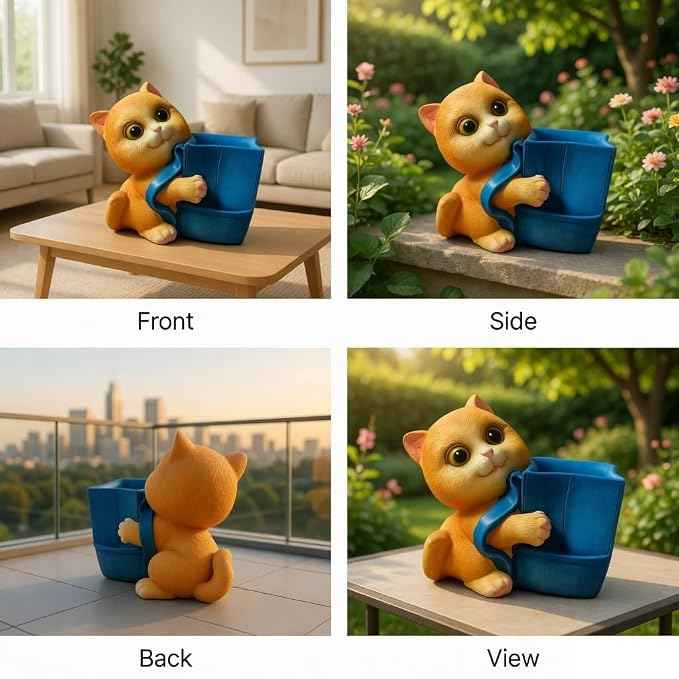 Cat Resin Planter – Succulent Pot