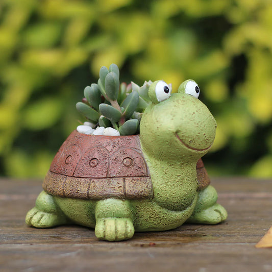 Cute Tortoise Planter Turtle Resin Pot