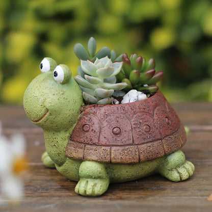 Cute Tortoise Planter Turtle Resin Pot