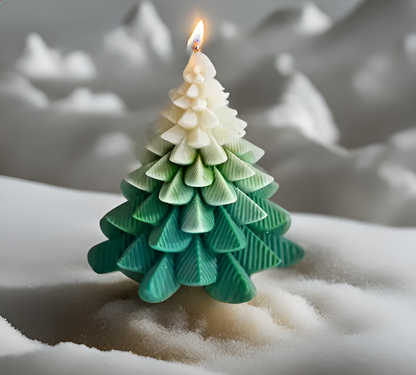 X-Mas Christmas Tree Scented Candle - Soy Wax (White and Green) - COZY GARDEN