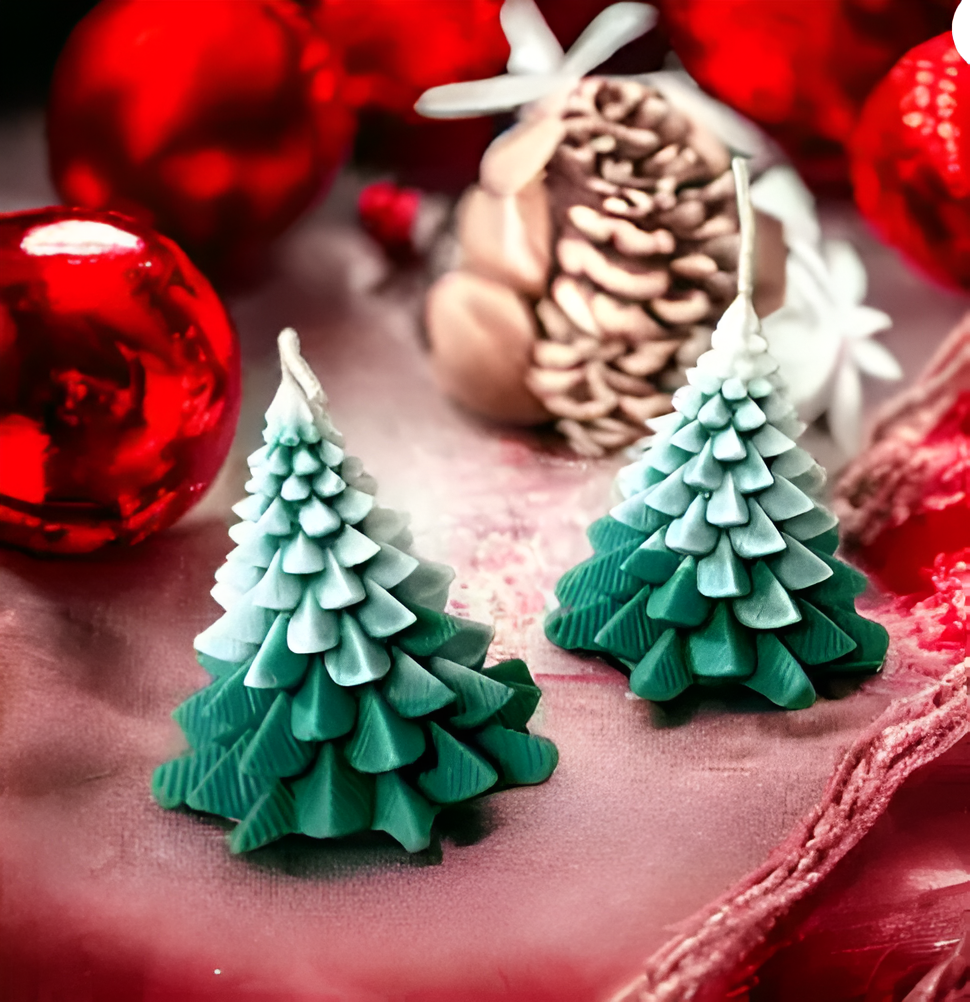 X-Mas Christmas Tree Scented Candle - Soy Wax (White and Green) - COZY GARDEN
