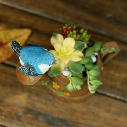 Watering Can With Bird Resin Succulent Pot